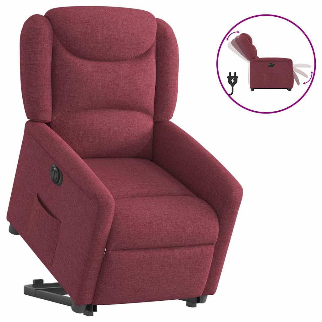 Fauteuil inclinable électrique rouge bordeaux tissu - XIOS