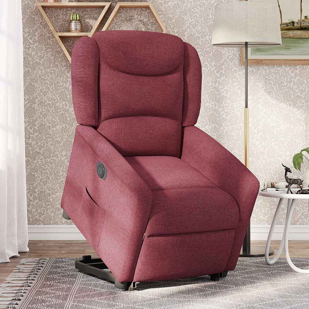 Fauteuil inclinable électrique rouge bordeaux tissu - XIOS