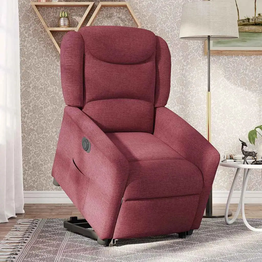 Fauteuil inclinable électrique rouge bordeaux tissu - XIOS