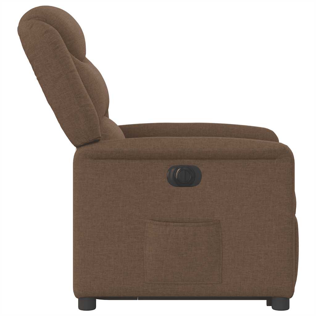 Fauteuil inclinable électrique marron tissu - XIOS