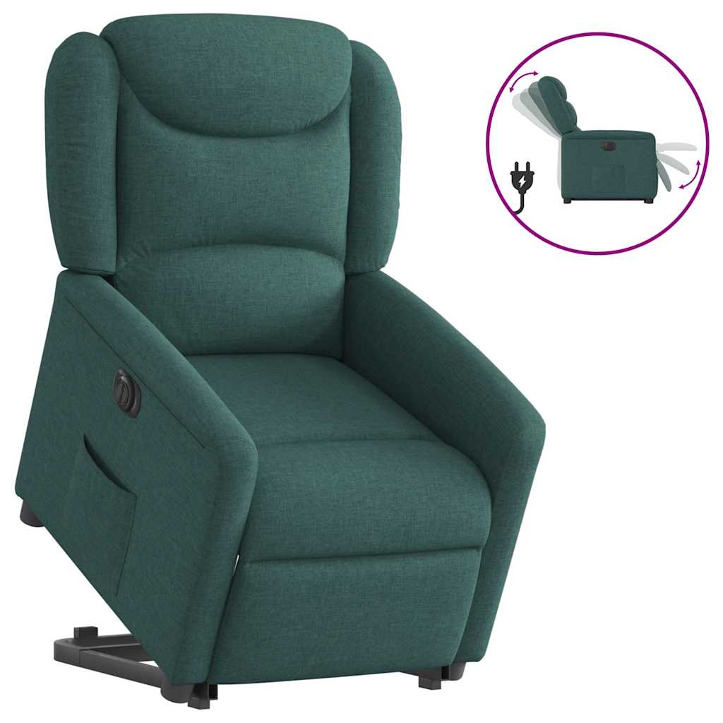 Fauteuil inclinable électrique vert foncé tissu - XIOS