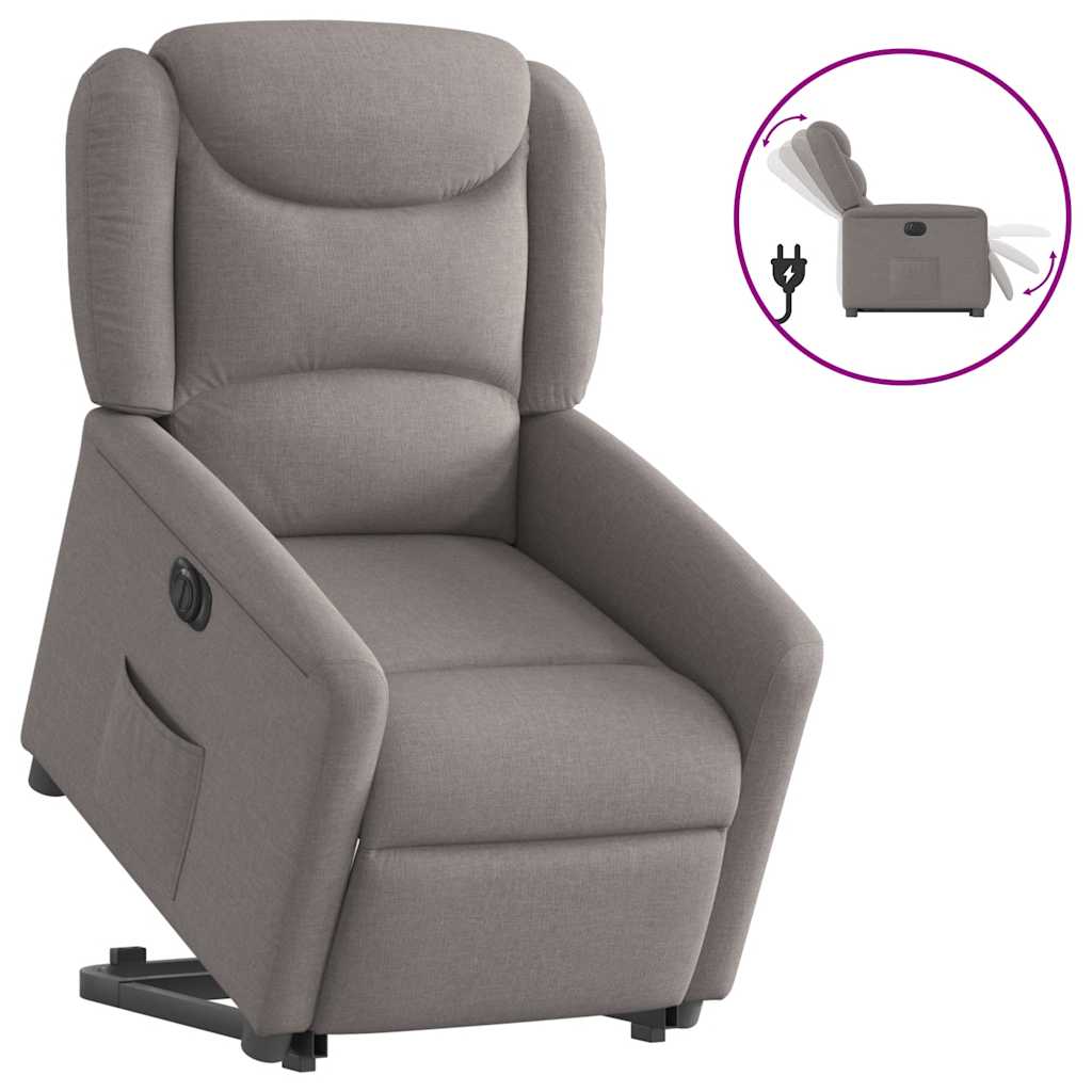 Fauteuil inclinable électrique taupe tissu - XIOS