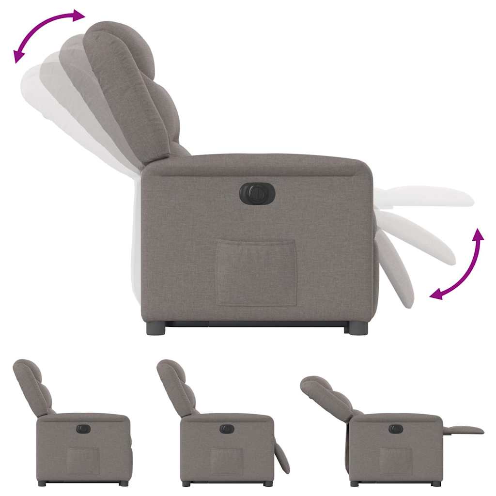 Fauteuil inclinable électrique taupe tissu - XIOS