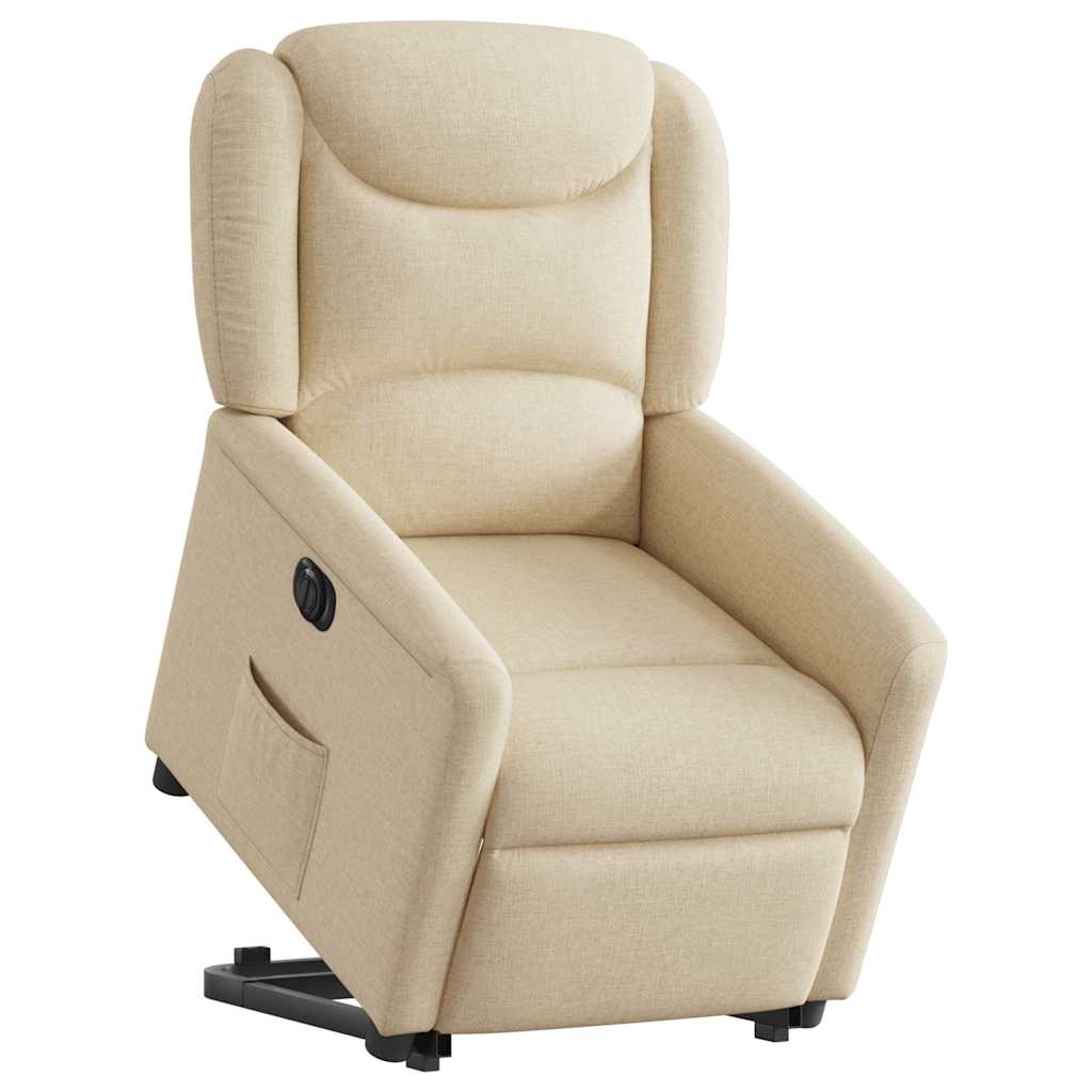 Fauteuil inclinable électrique crème tissu - XIOS