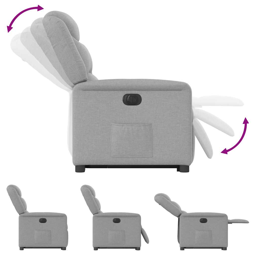 Fauteuil inclinable électrique gris nuage tissu - XIOS