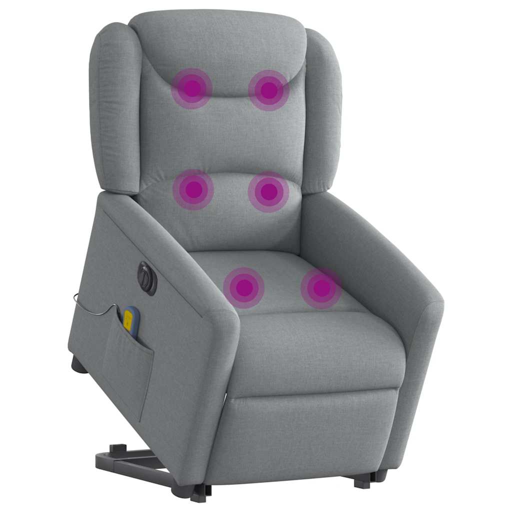 Fauteuil inclinable de massage électrique Gris clair Tissu - XIOS