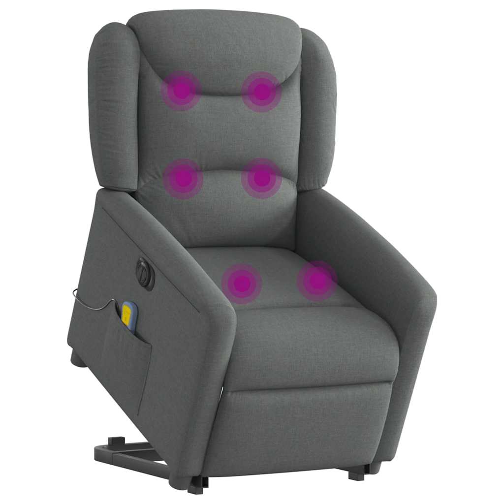 Fauteuil inclinable de massage électrique Gris foncé Tissu - XIOS