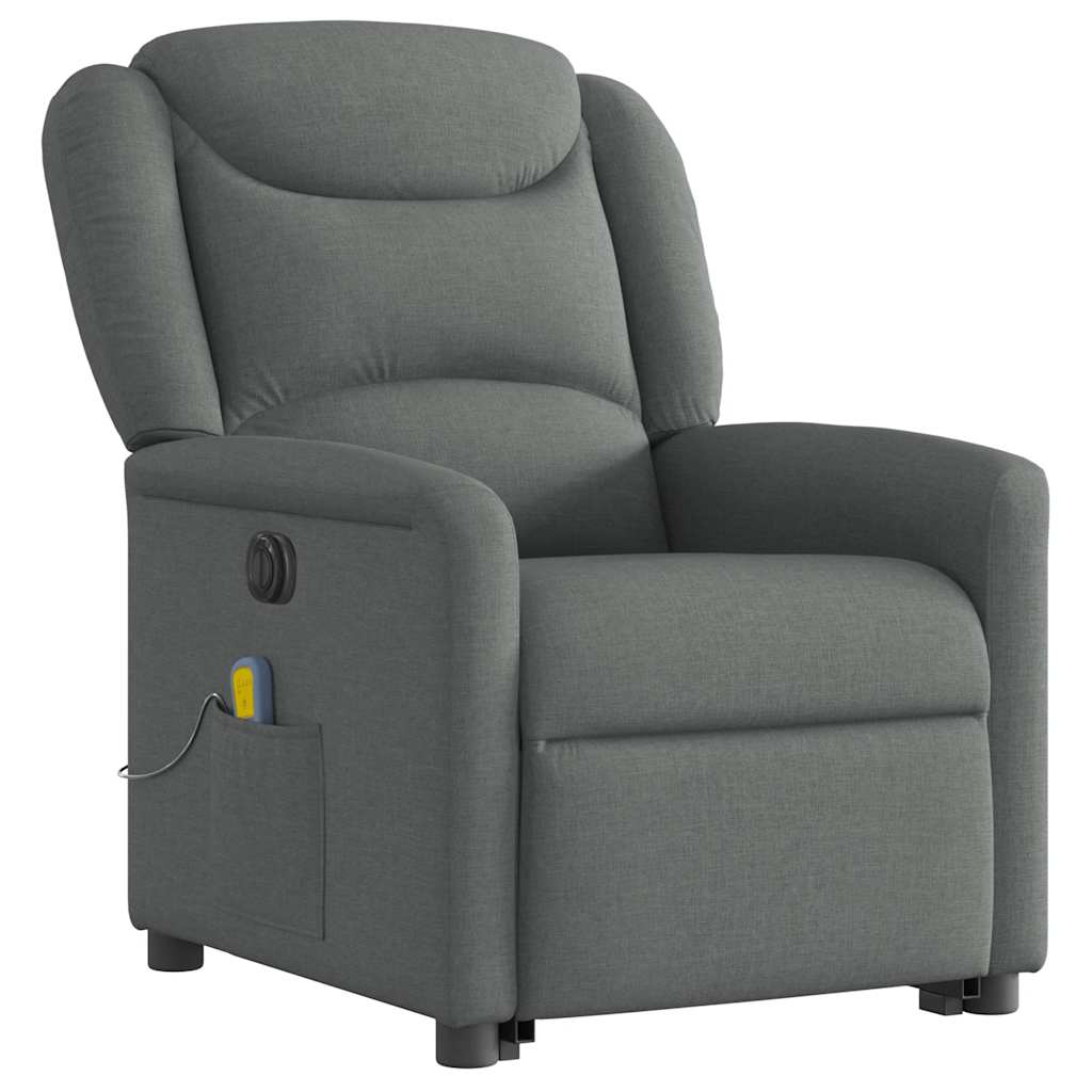 Fauteuil inclinable de massage électrique Gris foncé Tissu - XIOS