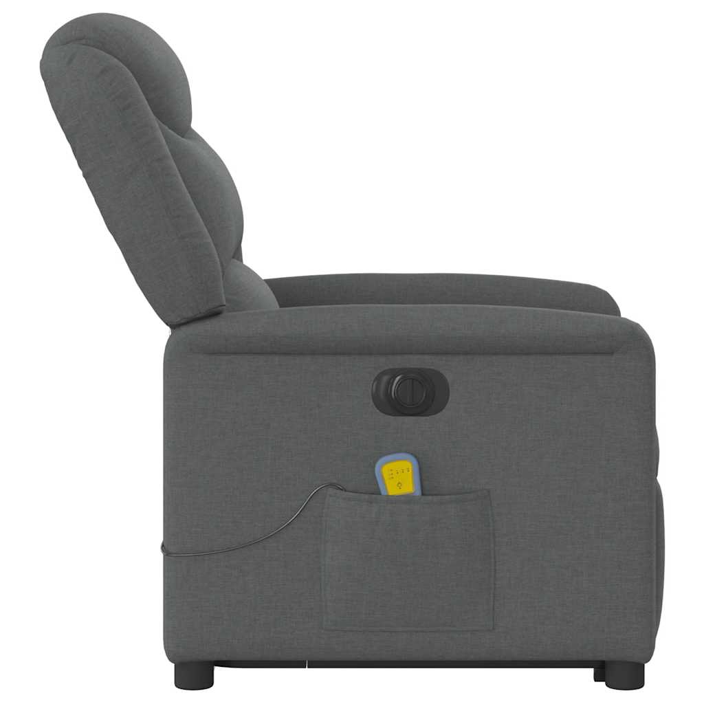 Fauteuil inclinable de massage électrique Gris foncé Tissu - XIOS
