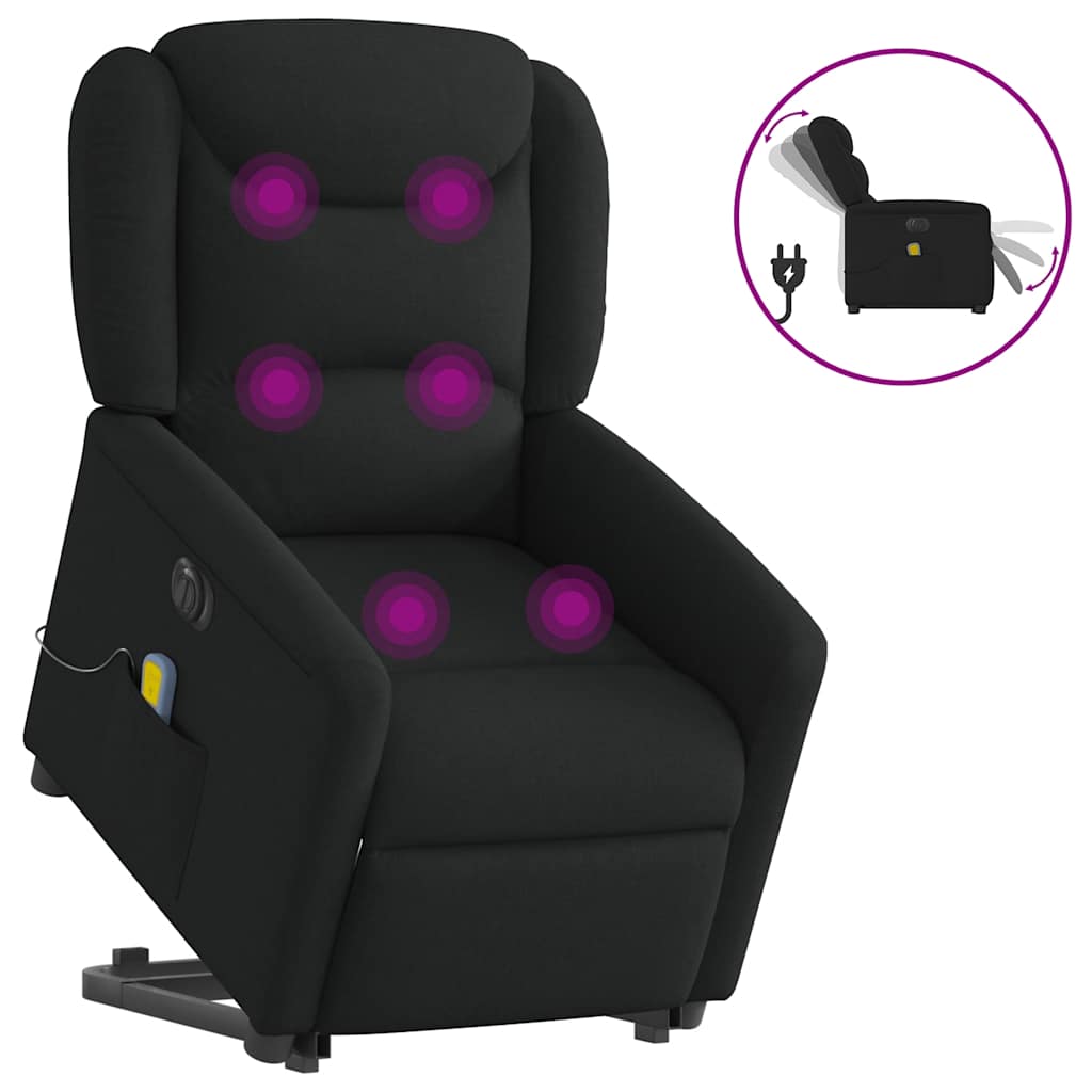 Fauteuil inclinable de massage électrique Noir Tissu - XIOS