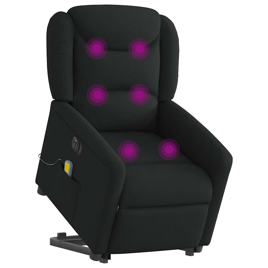 Fauteuil inclinable de massage électrique Noir Tissu
