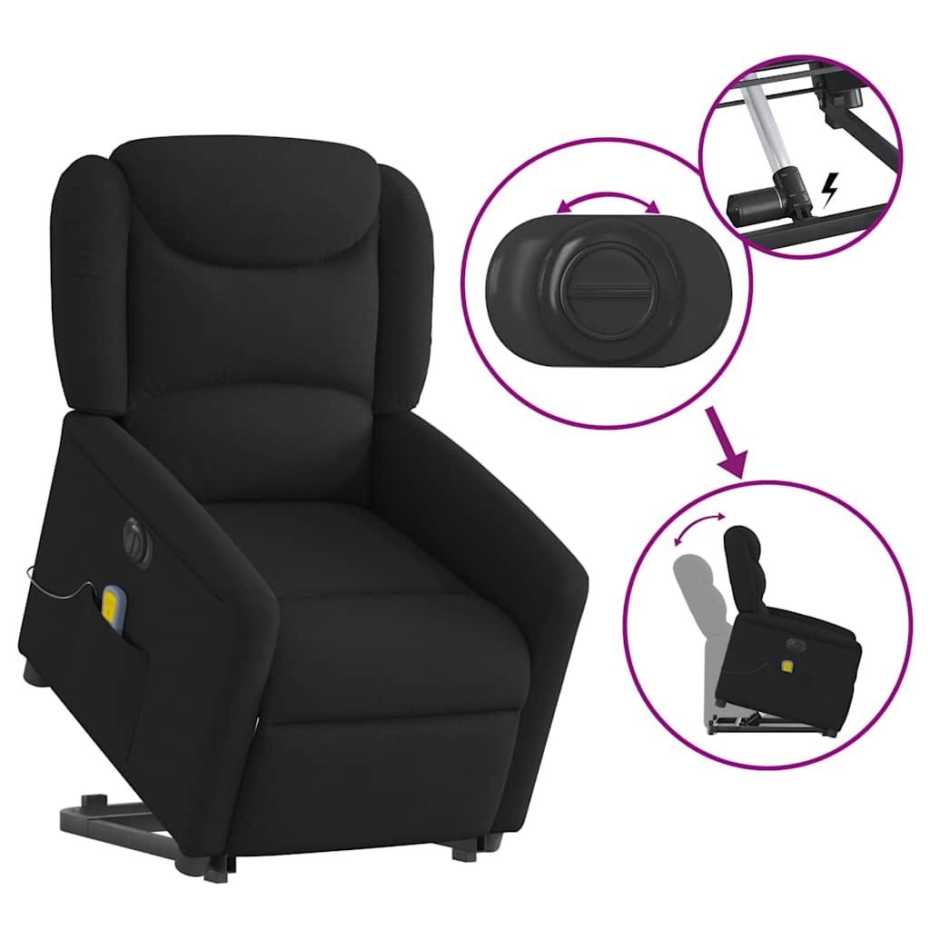 Fauteuil inclinable de massage électrique Noir Tissu - XIOS