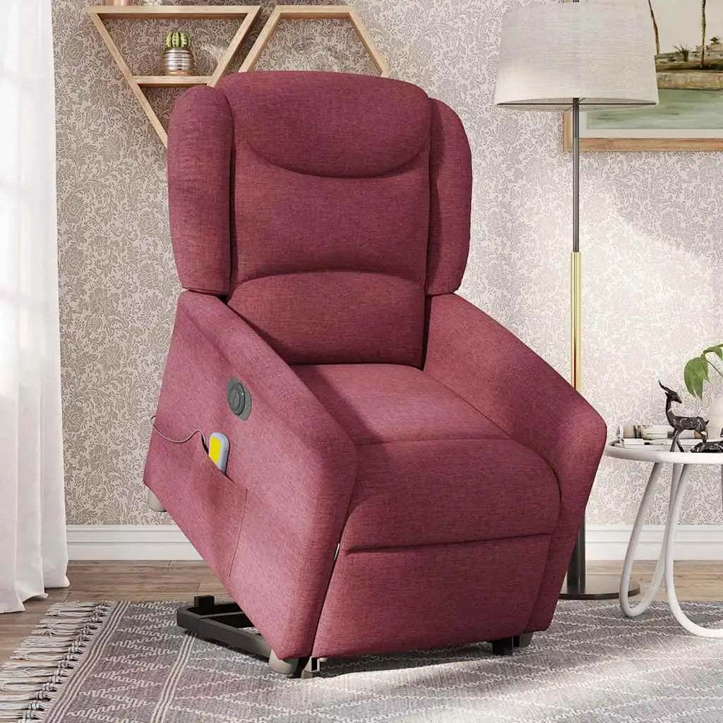 Fauteuil inclinable de massage électrique Rouge bordeaux Tissu - XIOS