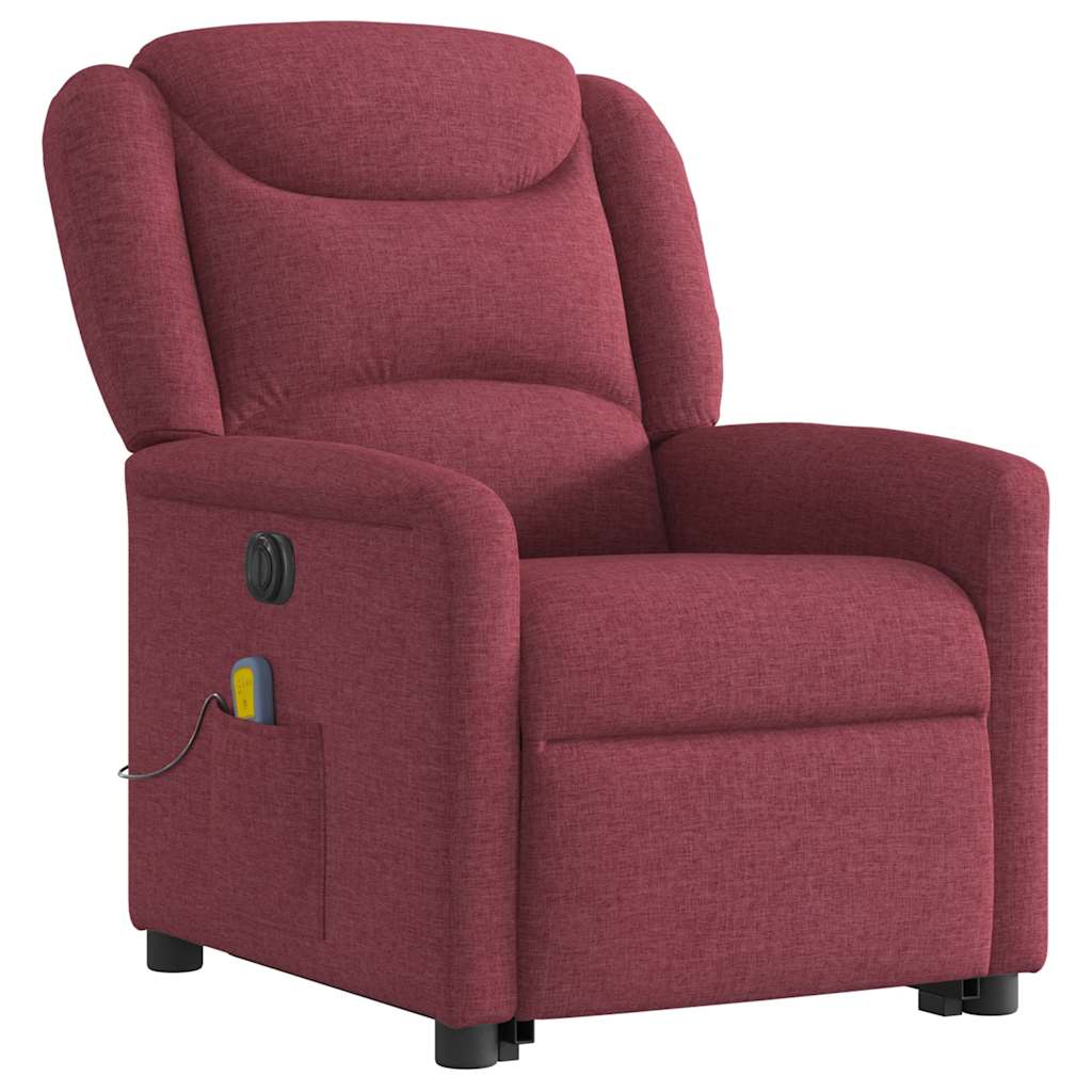 Fauteuil inclinable de massage électrique Rouge bordeaux Tissu - XIOS