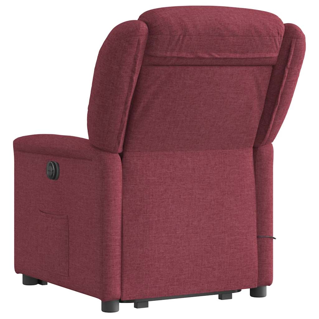 Fauteuil inclinable de massage électrique Rouge bordeaux Tissu
