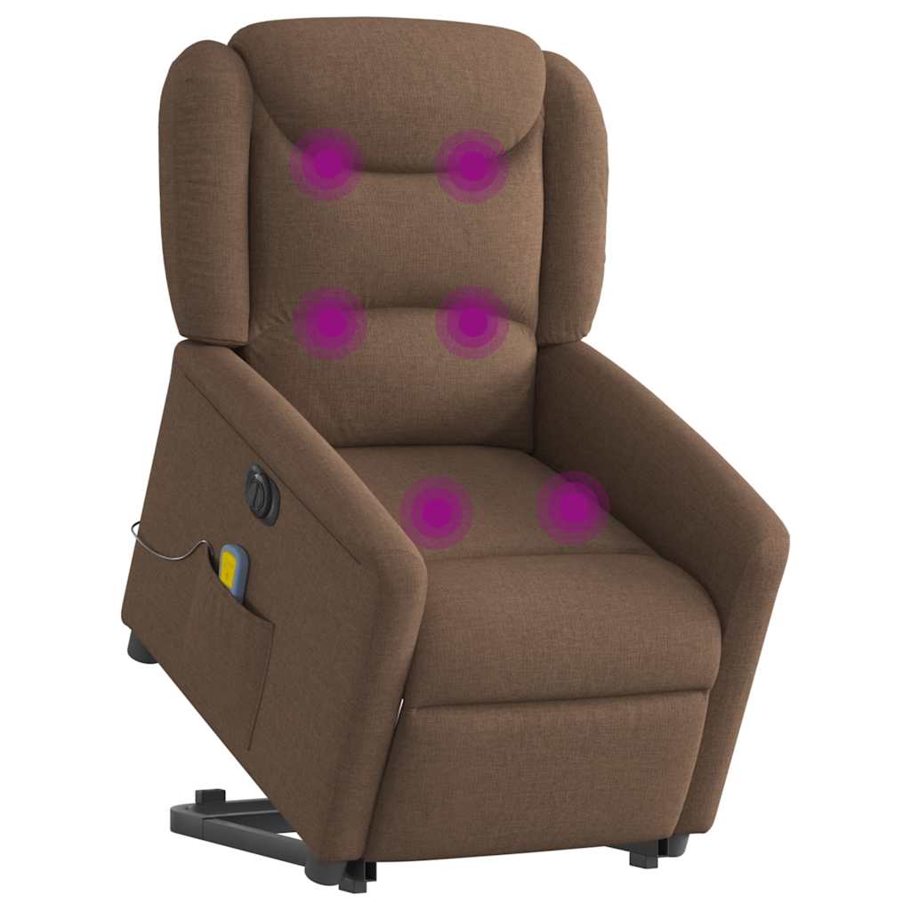 Fauteuil inclinable de massage électrique Marron Tissu - XIOS