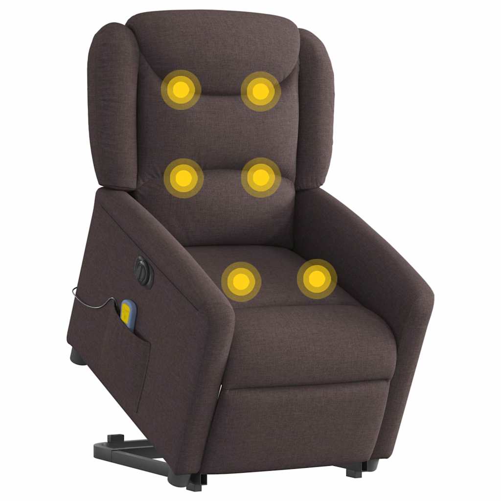 Fauteuil inclinable de massage électrique Marron foncé Tissu - XIOS
