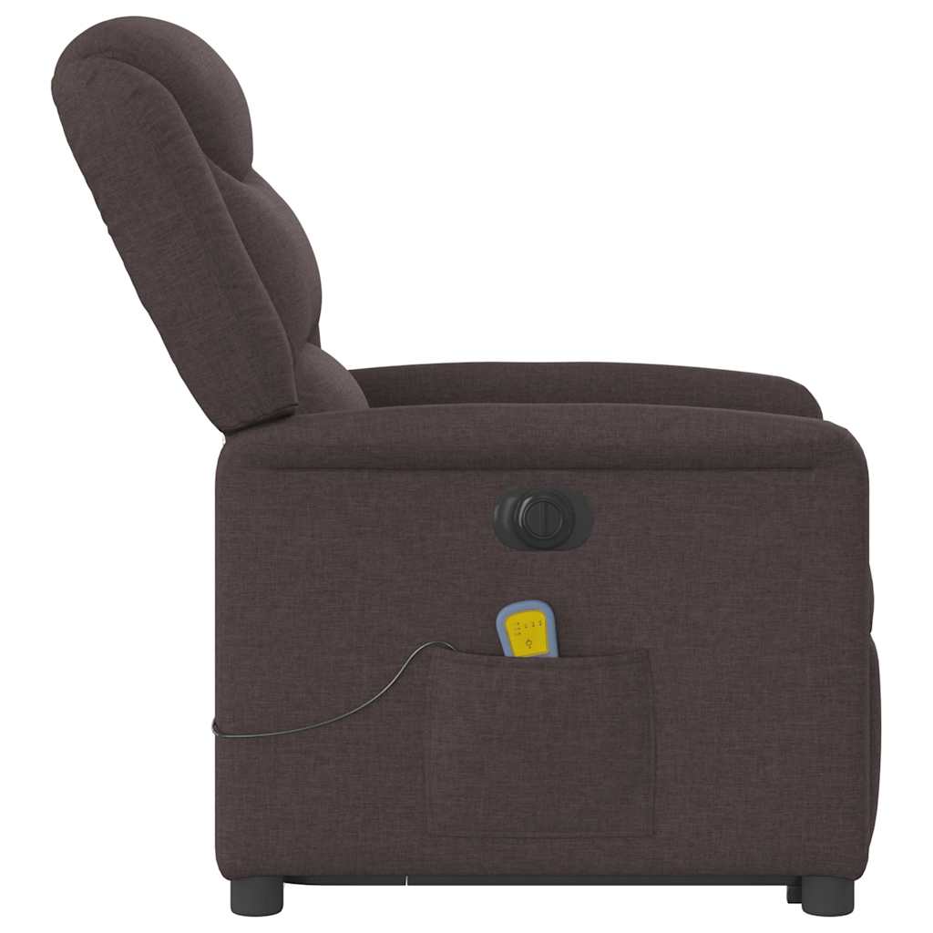 Fauteuil inclinable de massage électrique Marron foncé Tissu - XIOS