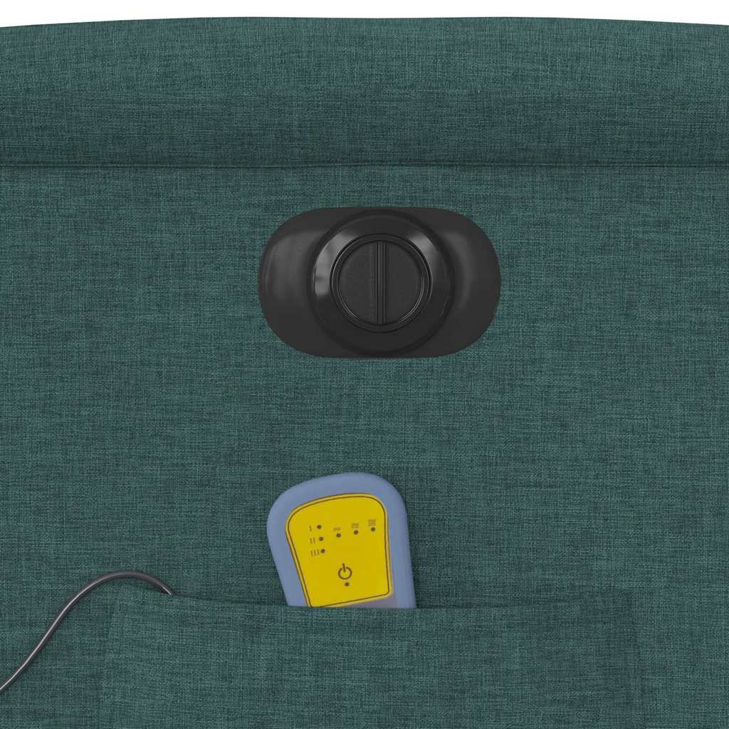 Fauteuil inclinable de massage électrique Vert foncé Tissu