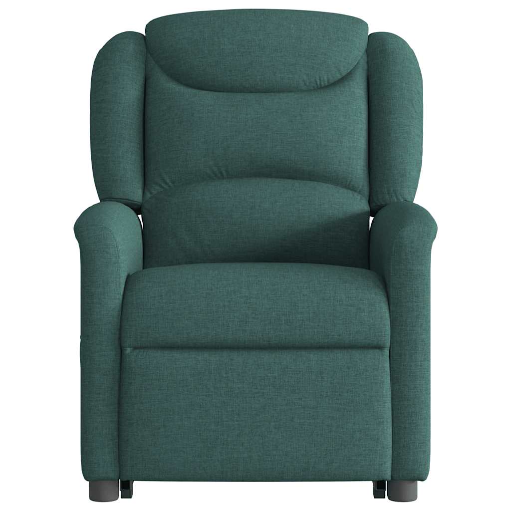 Fauteuil inclinable de massage électrique Vert foncé Tissu