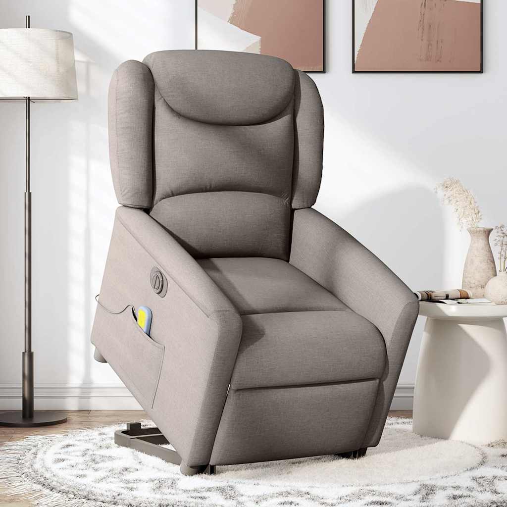 Fauteuil inclinable de massage électrique Taupe Tissu - XIOS