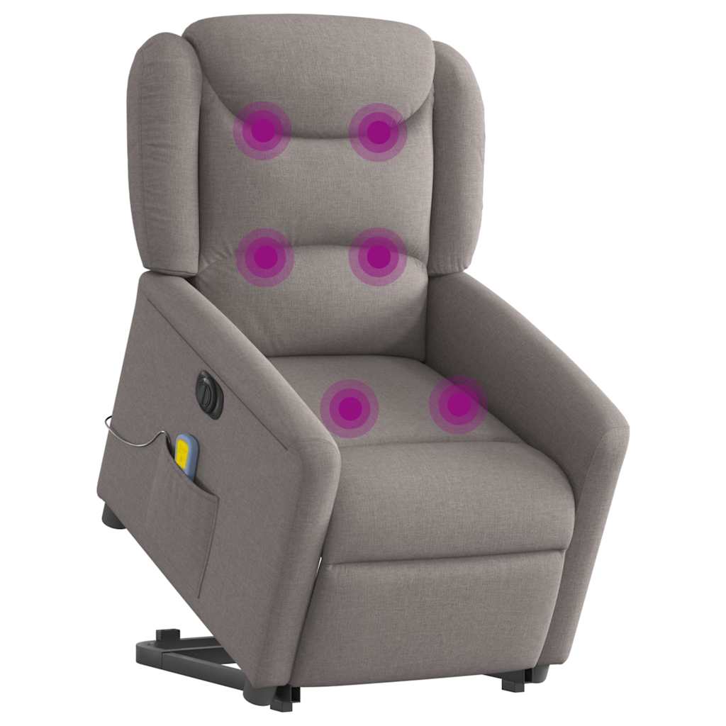 Fauteuil inclinable de massage électrique Taupe Tissu - XIOS