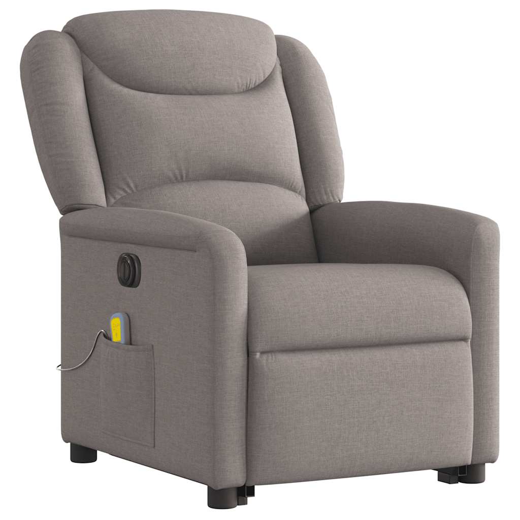 Fauteuil inclinable de massage électrique Taupe Tissu - XIOS