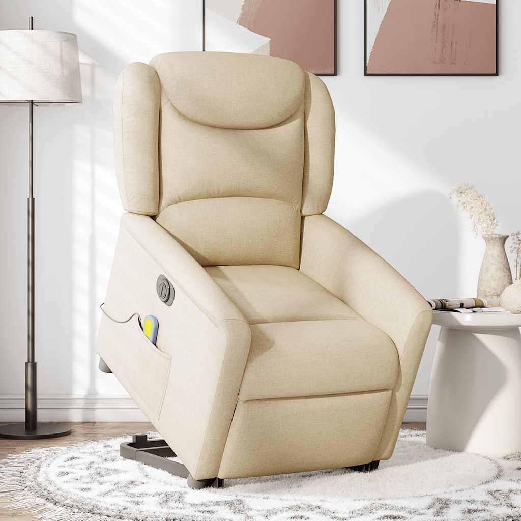 Fauteuil inclinable de massage électrique Crème Tissu - XIOS