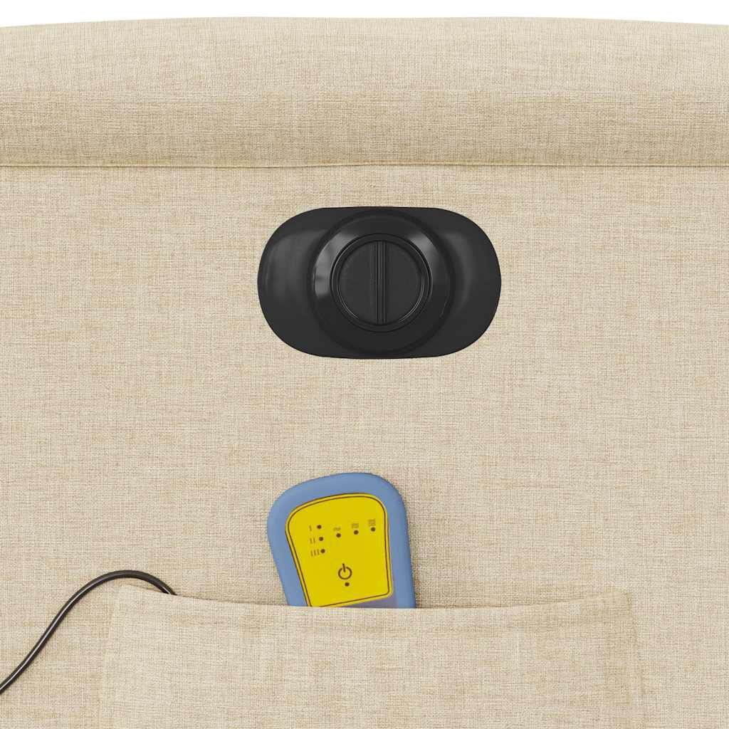 Fauteuil inclinable de massage électrique Crème Tissu