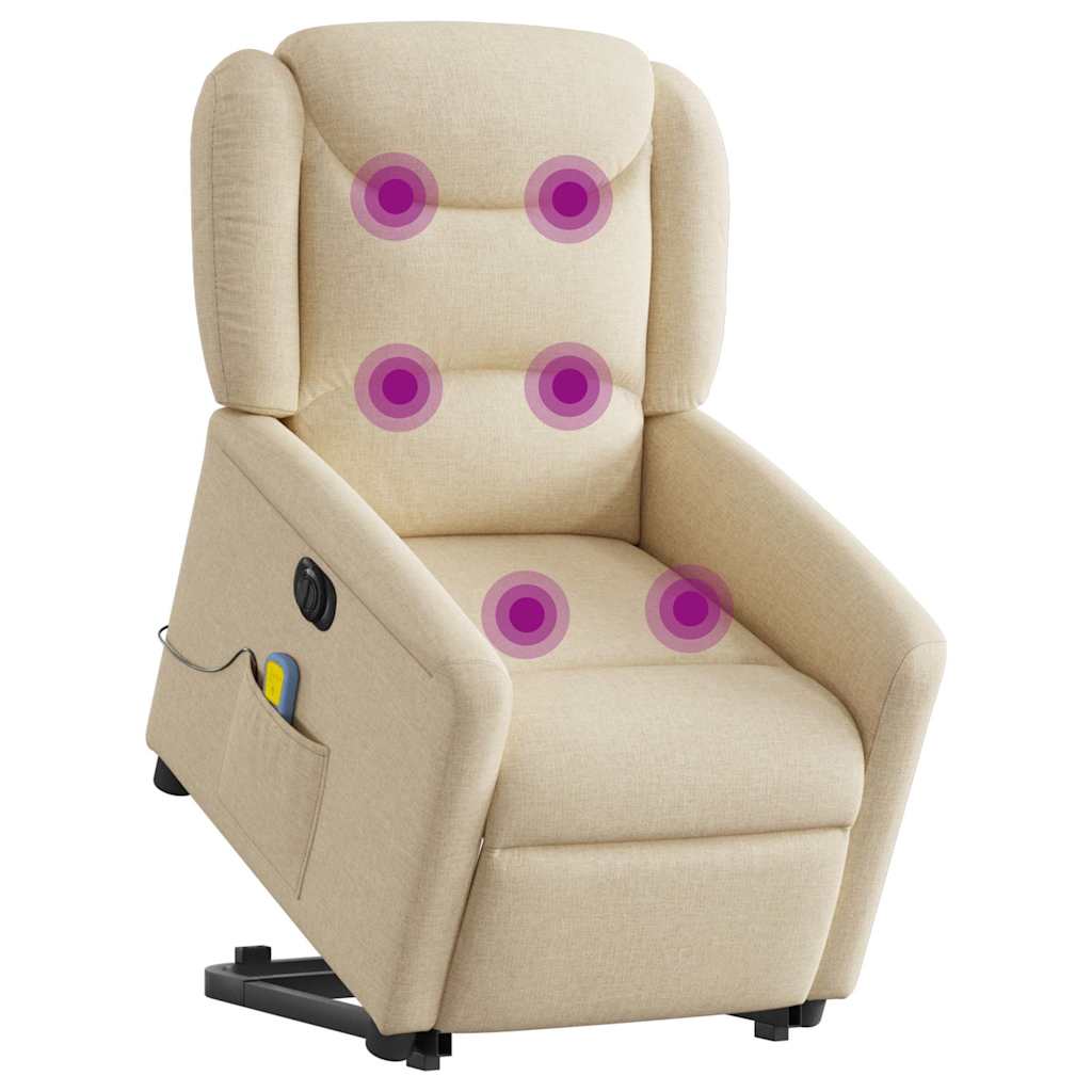 Fauteuil inclinable de massage électrique Crème Tissu - XIOS