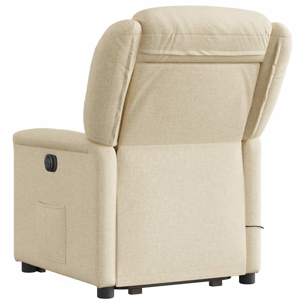 Fauteuil inclinable de massage électrique Crème Tissu
