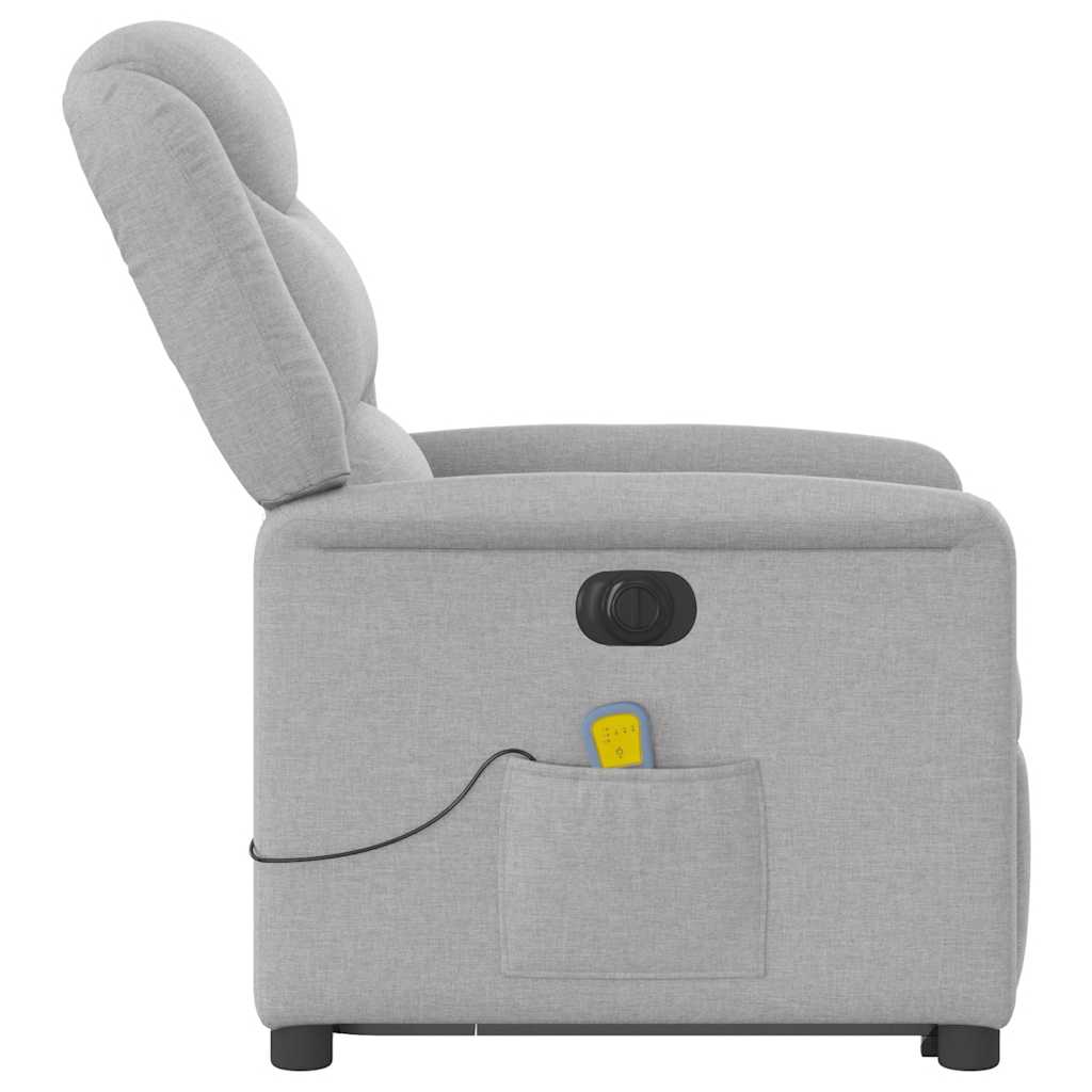 Fauteuil inclinable de massage électrique gris nuage tissu - XIOS