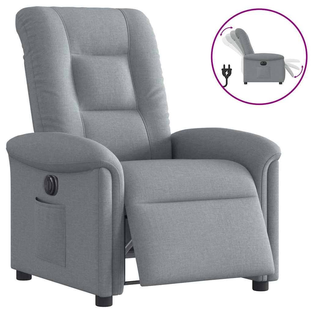 Fauteuil inclinable électrique Gris clair Tissu - XIOS