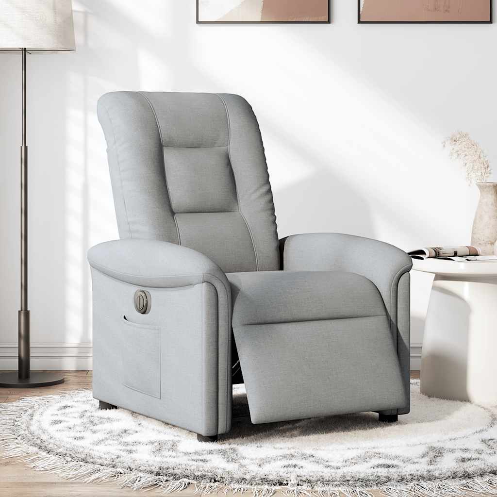 Fauteuil inclinable électrique Gris clair Tissu - XIOS