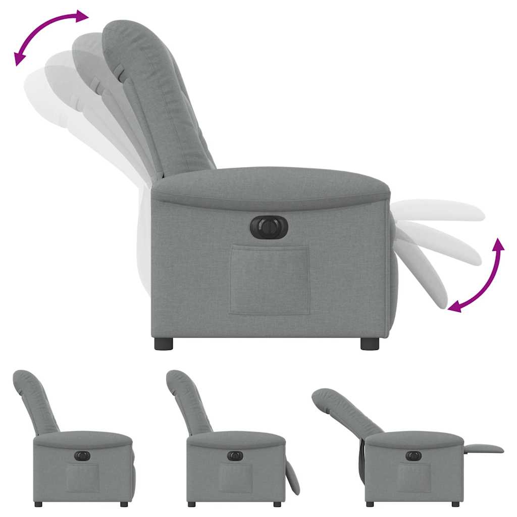 Fauteuil inclinable électrique Gris clair Tissu - XIOS