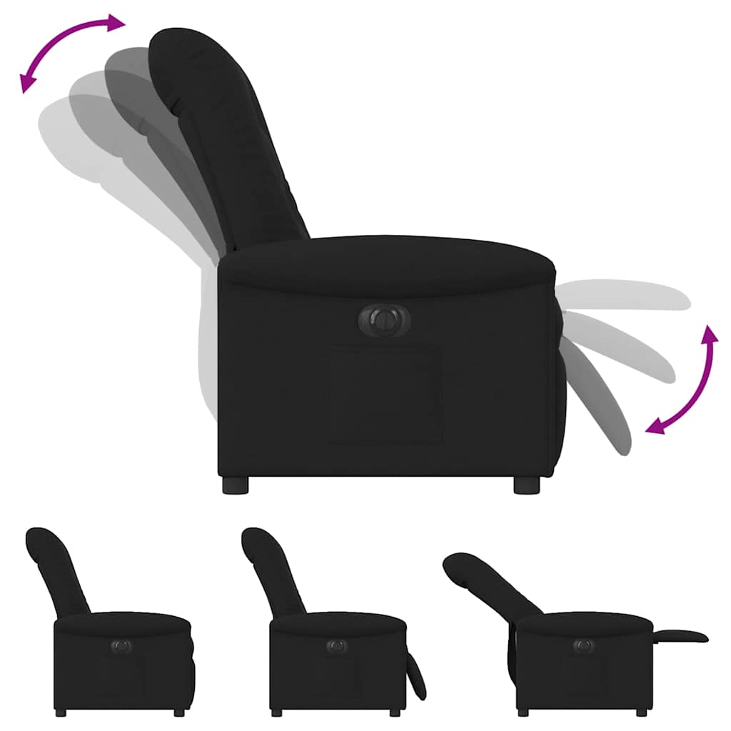 Fauteuil inclinable électrique Noir Tissu