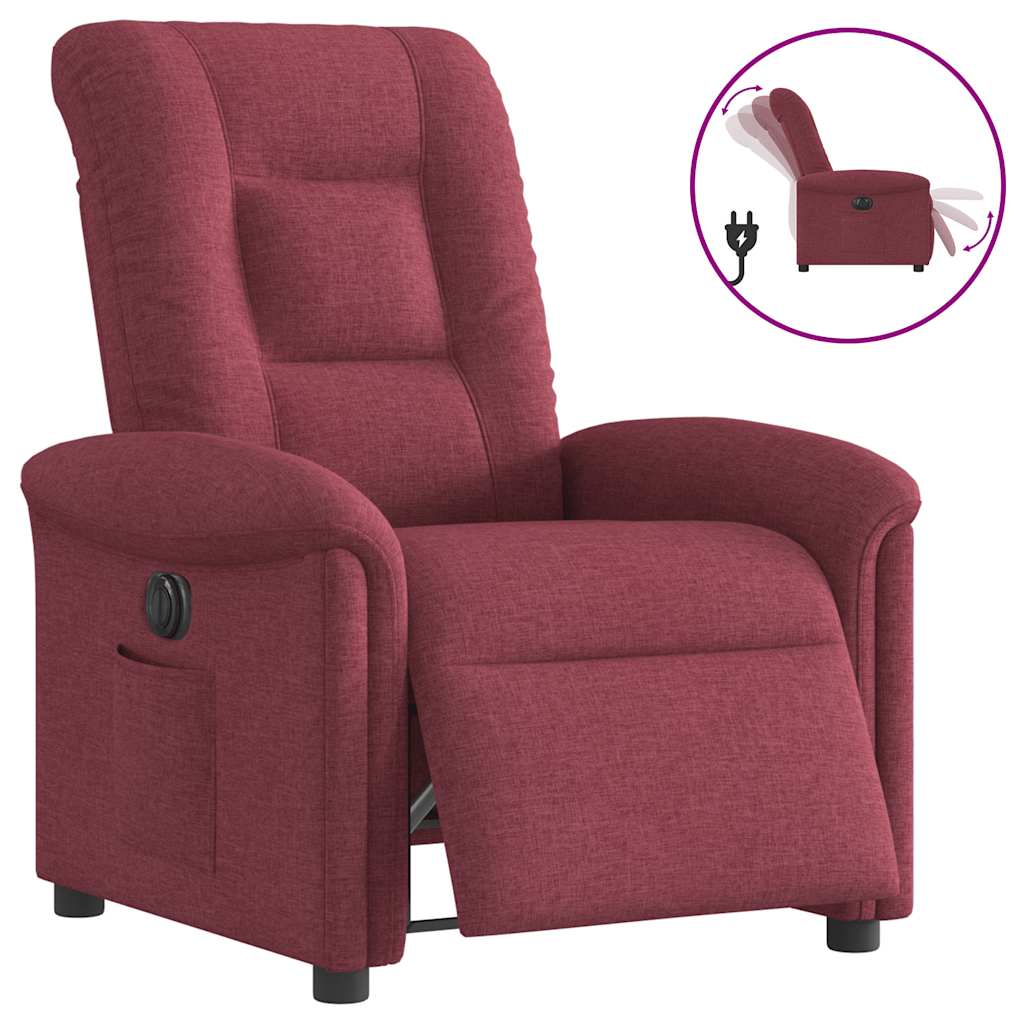 Fauteuil inclinable électrique Rouge bordeaux Tissu - XIOS