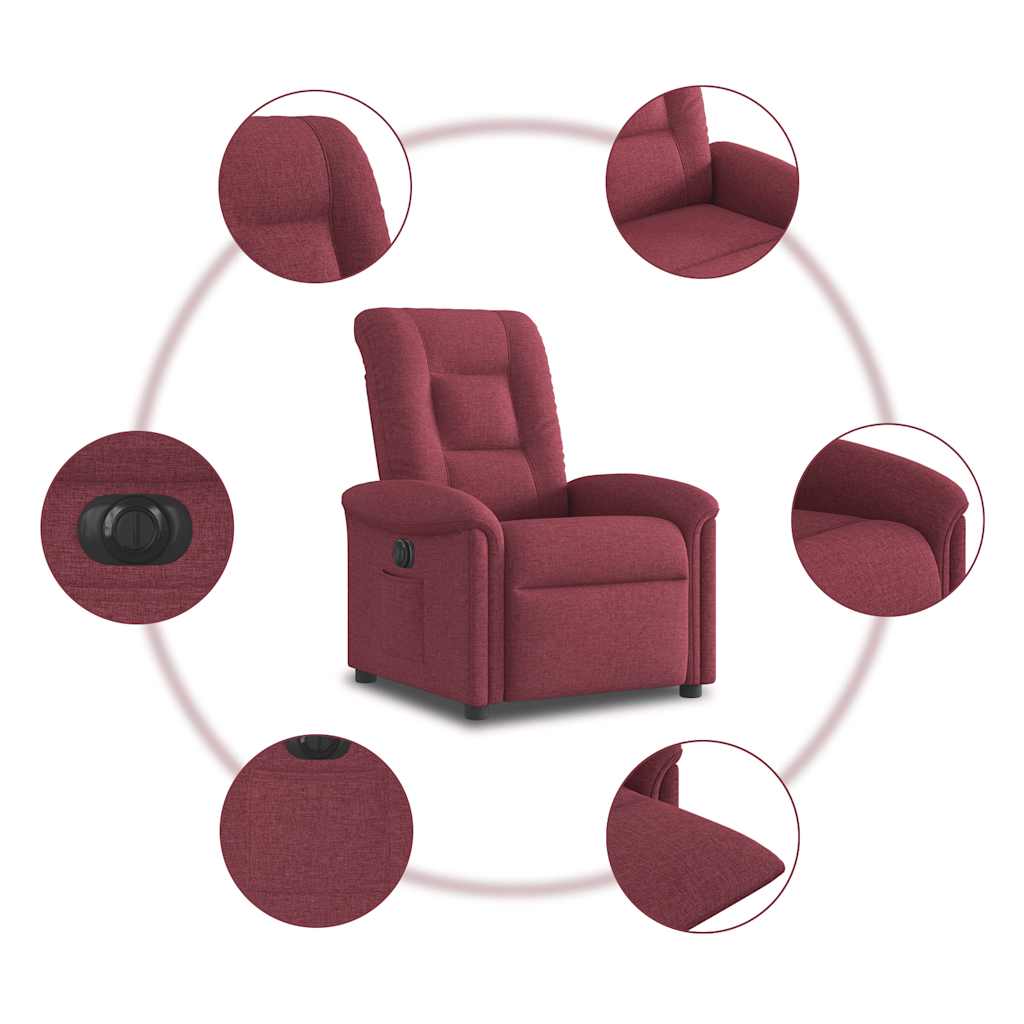 Fauteuil inclinable électrique Rouge bordeaux Tissu - XIOS