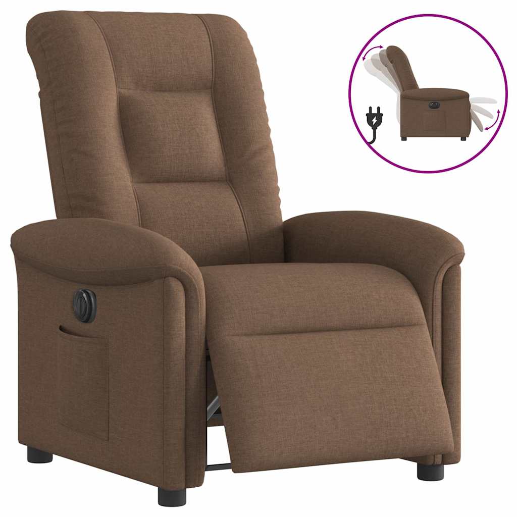 Fauteuil inclinable électrique Marron Tissu - XIOS