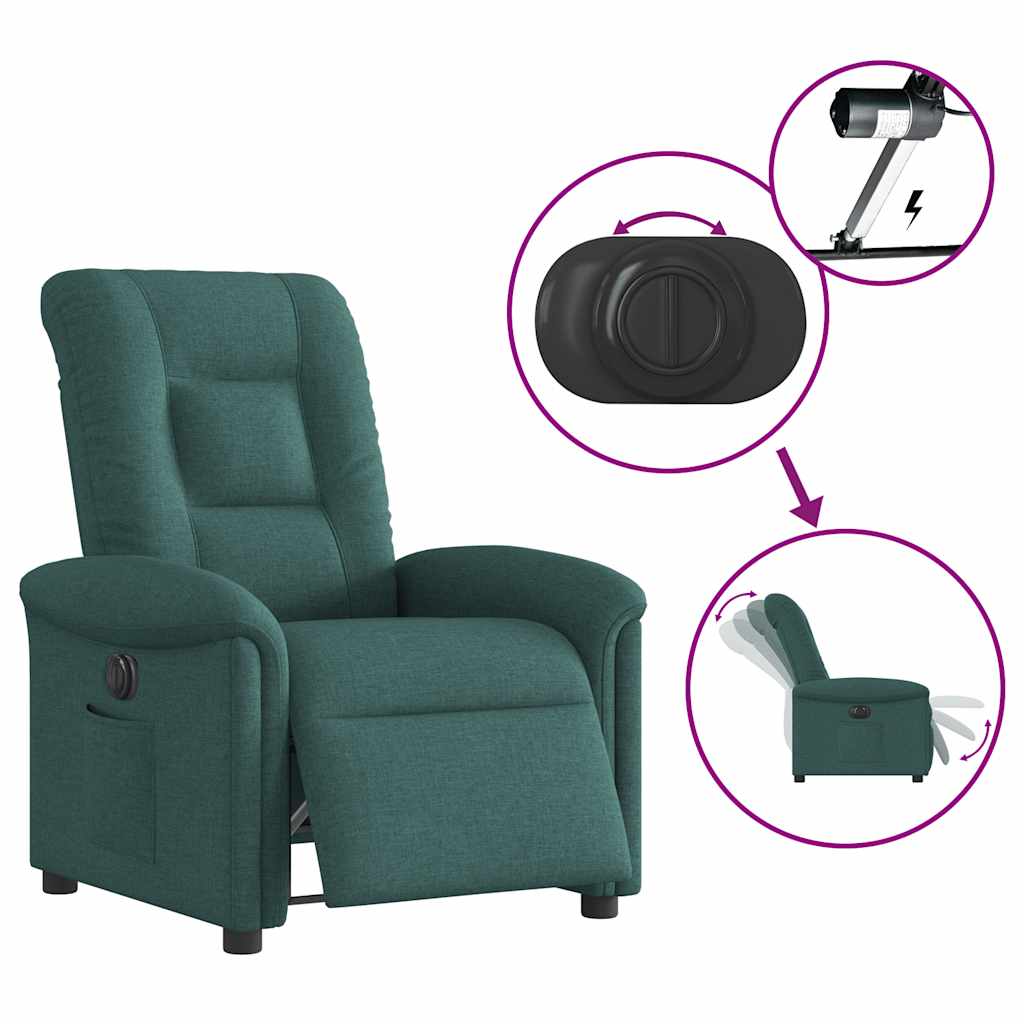Fauteuil inclinable électrique Vert foncé Tissu - XIOS