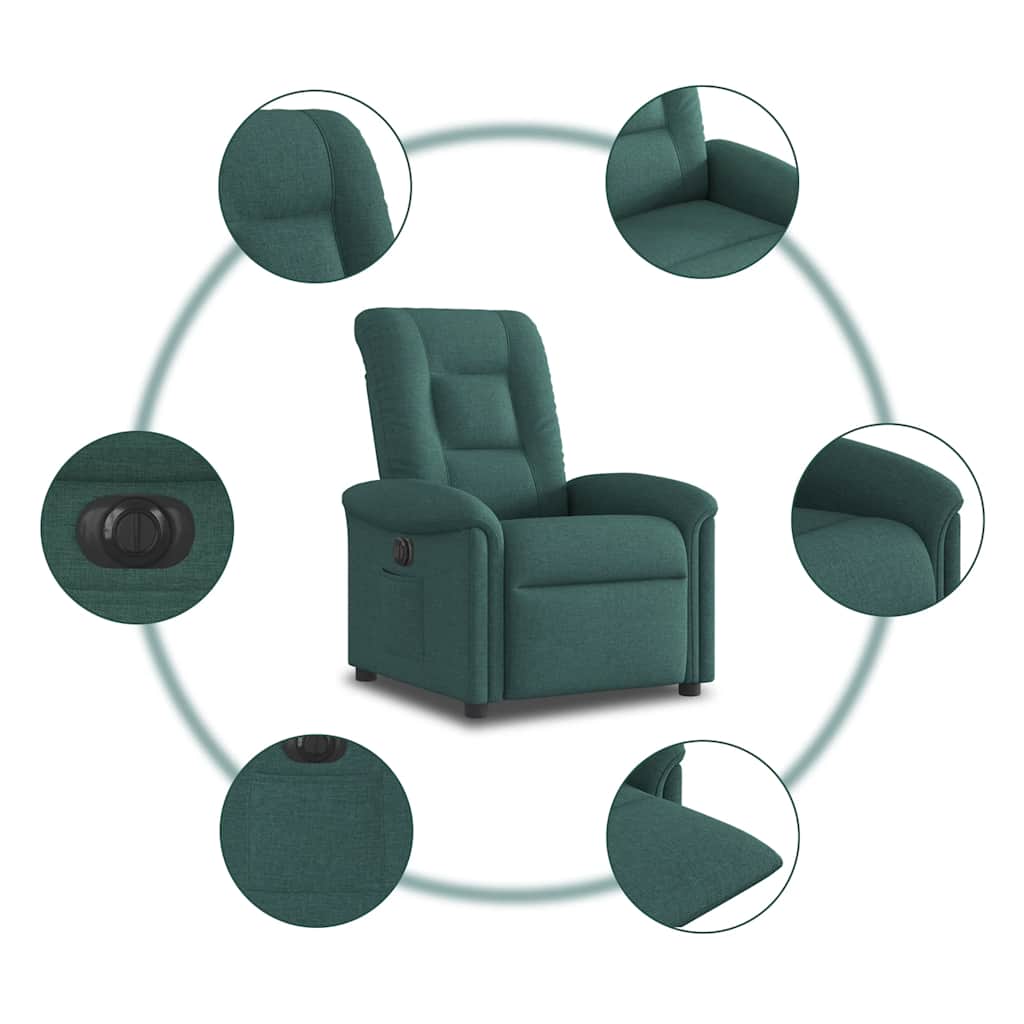 Fauteuil inclinable électrique Vert foncé Tissu - XIOS