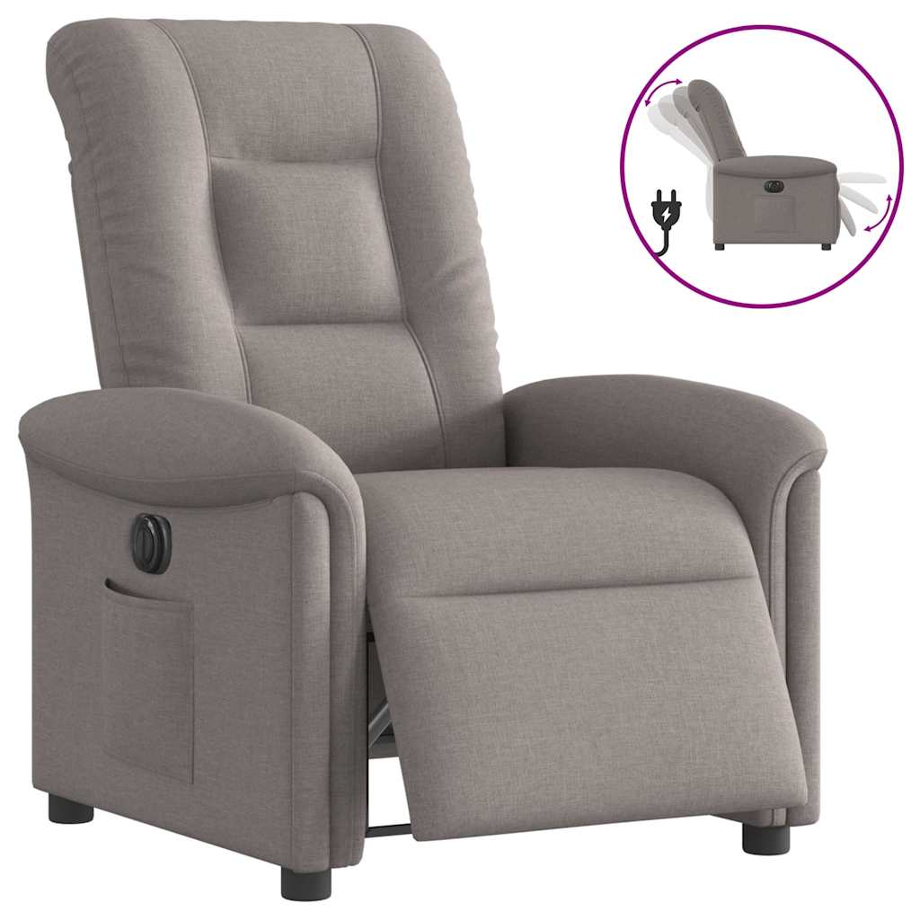Fauteuil inclinable électrique Taupe Tissu - XIOS