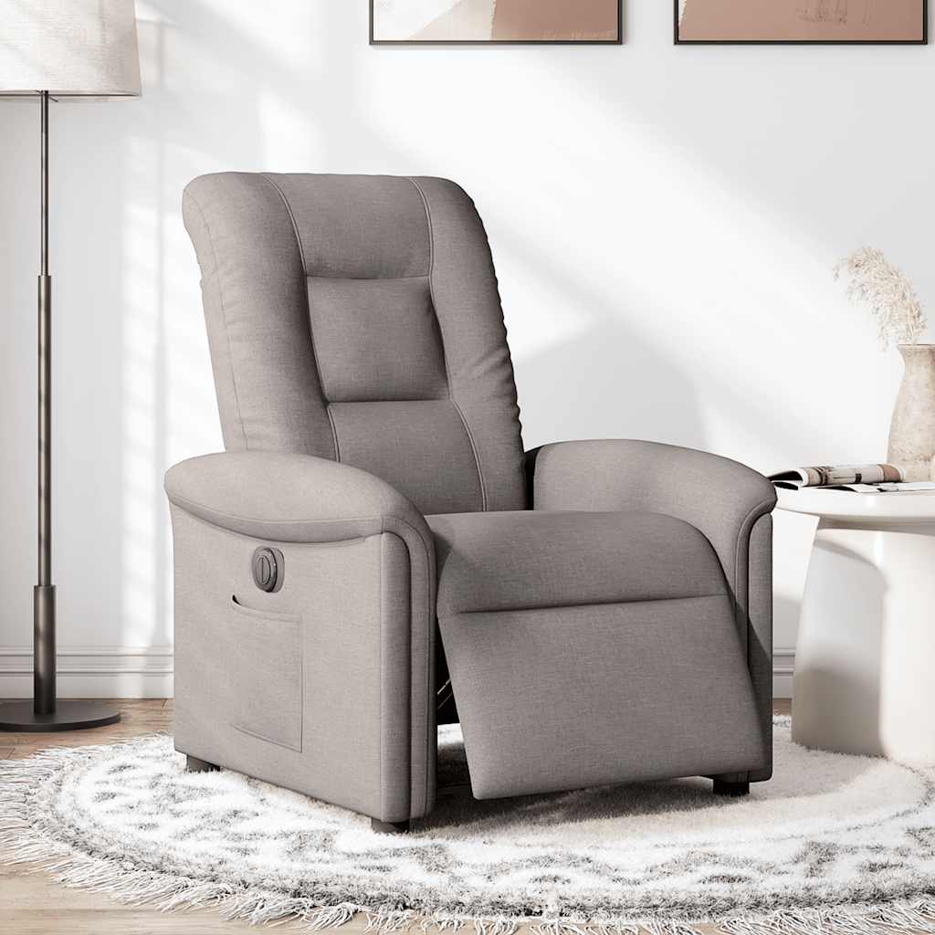 Fauteuil inclinable électrique Taupe Tissu - XIOS
