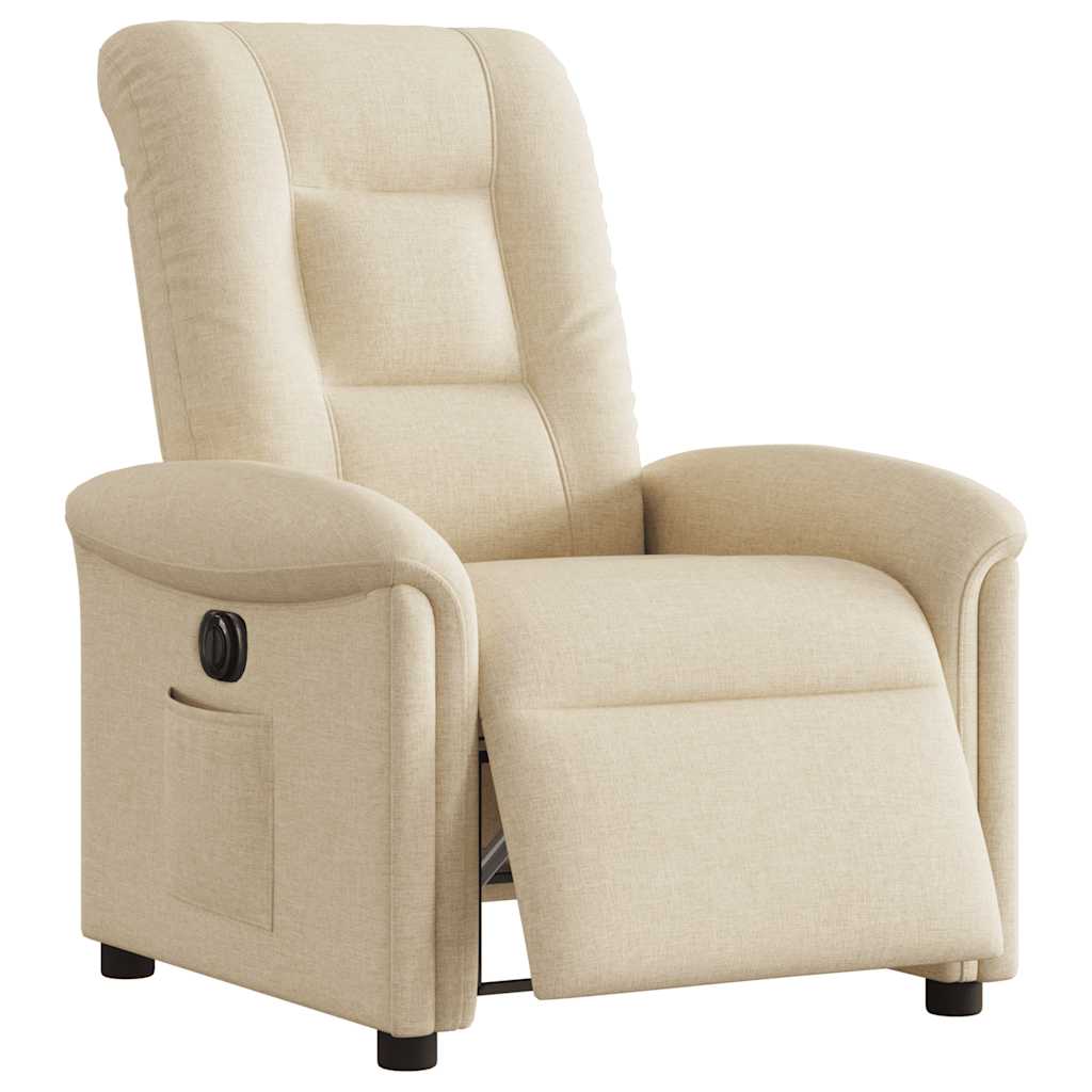 Fauteuil inclinable électrique Crème Tissu