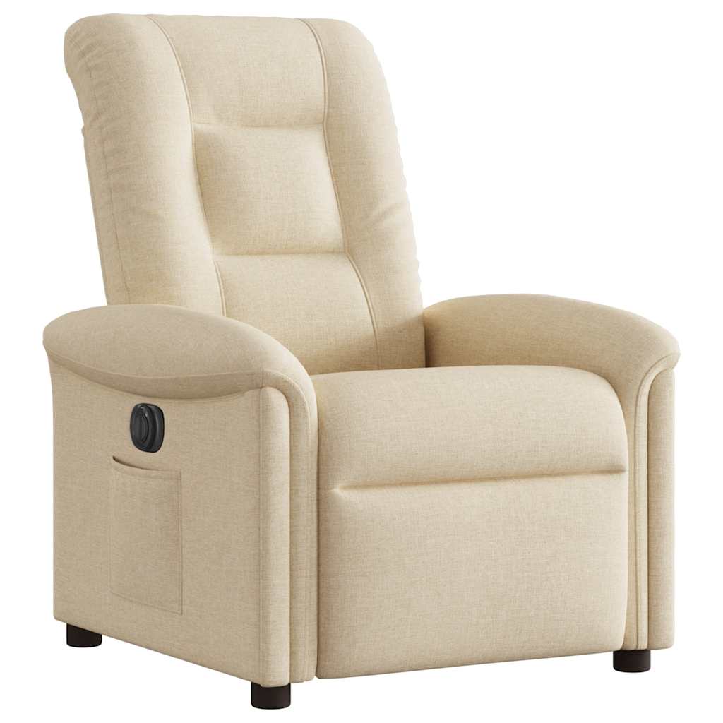 Fauteuil inclinable électrique Crème Tissu