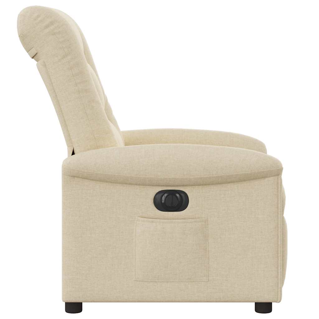 Fauteuil inclinable électrique Crème Tissu