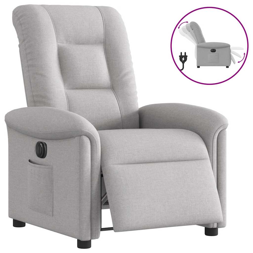 Fauteuil inclinable électrique gris nuage tissu - XIOS