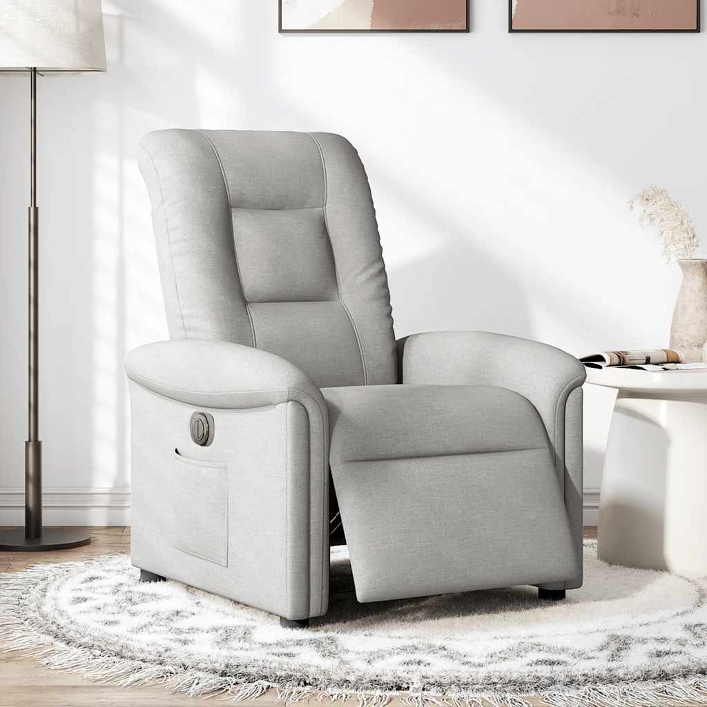 Fauteuil inclinable électrique gris nuage tissu - XIOS