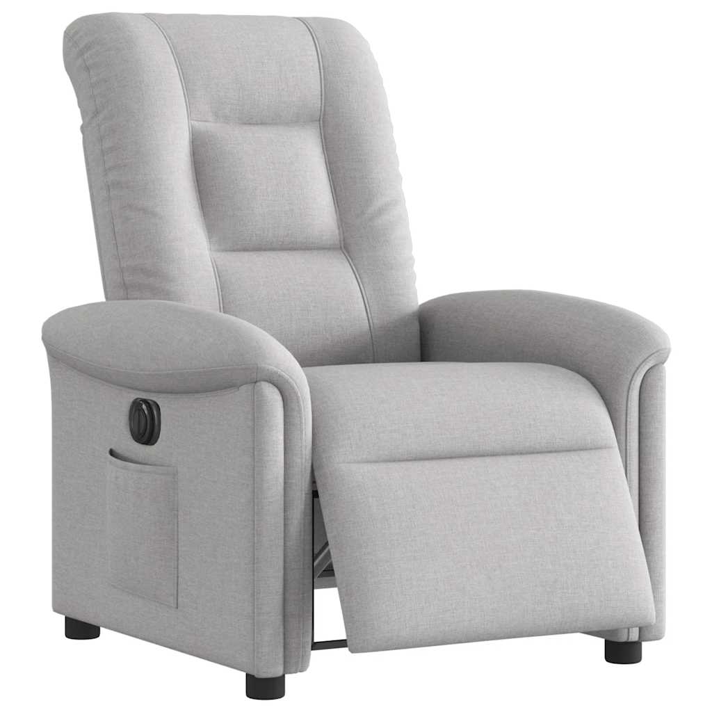 Fauteuil inclinable électrique gris nuage tissu - XIOS