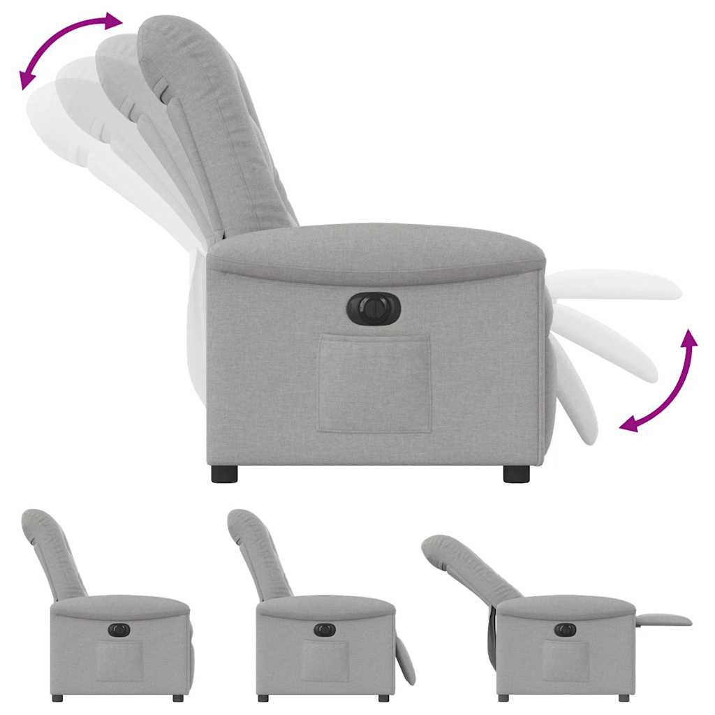 Fauteuil inclinable électrique gris nuage tissu - XIOS
